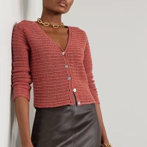 NWOT VINCE Pink Cotton Knit Cardigan